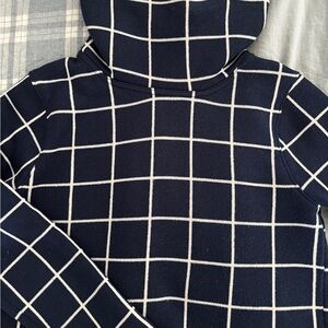 J. Crew Navy and White Checkered Tunic